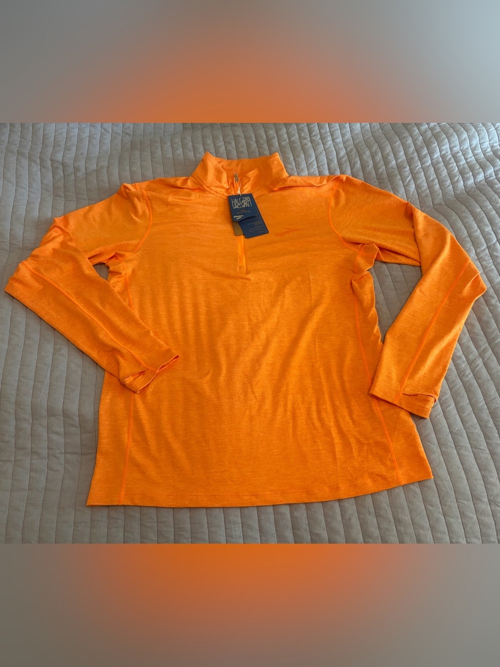 Brooks Men's Bright Orange Half-Zip Long Sleeve